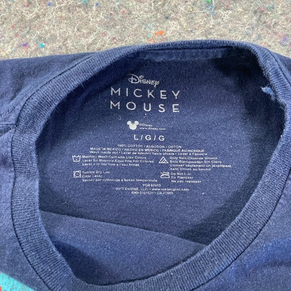 Disney Mickey Mouse Van Gogh's Starry Night Womens Navy Blue T-Shirt Size L - Picture 3 of 8